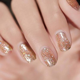 Vishine Gel Nail Polish 15ml, Glitter Sparkle Shiny Brown Orange Color Soak Off UV LED Long-Lasting Nail Gel Polish Nail Art Home DIY Manicure Nail Salon Varnish #917