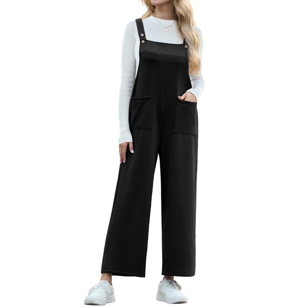 IWOLLENCE Jumpsuits For Women Boho Overalls Casual Long Bib Loose