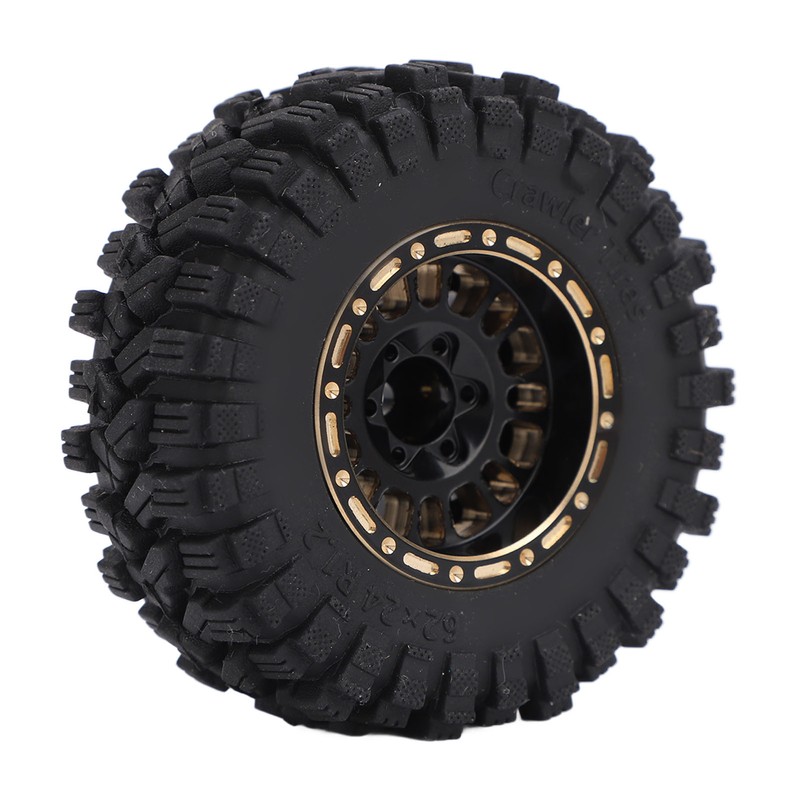 4Pcs Brass Wheel Tire Set 1.2in Hub Replacement for Traxxas