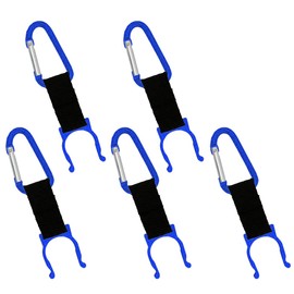 Audiofan Plastic Bottle Holder with Carabiner Set of 5 [Blue]