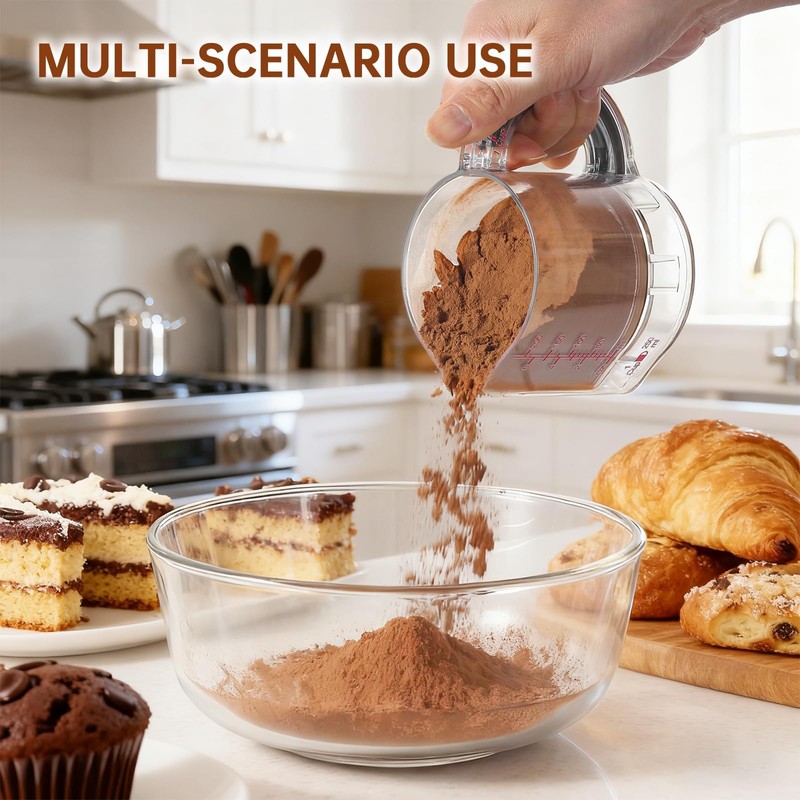 4-in-1 Adjustable Measuring Cup, Multi-Functional Kitchen Tool with Push-Button, with