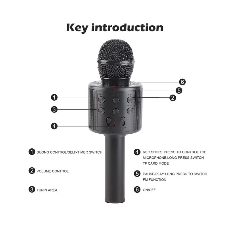 Wireless Bluetooth Microphone Portable 4 in 1 Multifunctional Noise Reduction