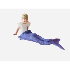 Purple Baby and Toddler Mermaid Tail Blanket Girls Mermaid Baby Blanket Receiving Blanket Photo Prop Soft Knit Wearable Stroller Blanket Shower Gift Birthday Princess Fantasy