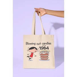 Blowing Out Candles Since 1984 40th Birthday Gift Bag - Tote Shoulder Bag