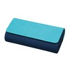 Pearl Glasses Case Blue Hard Magnet Synthetic Leather 2 Piece