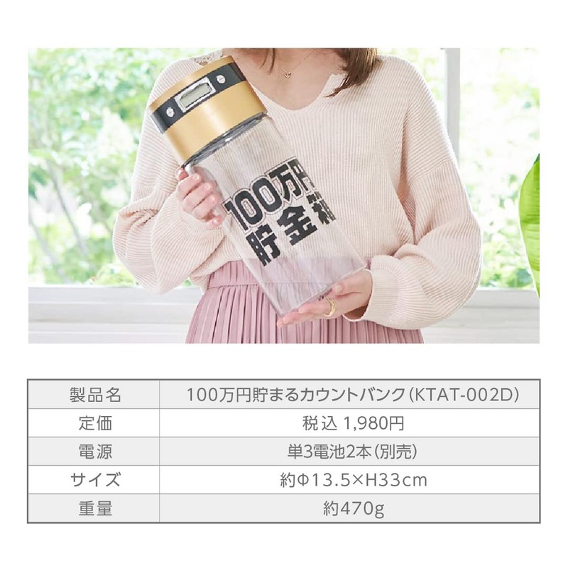 LITHON Ryson KTAT-002D Counting Bank with 1 Million Yen Savings,