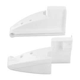 DEKAROX Set of 2 Right & Left Brackets Compatible with Liebherr 7433698 & 9193353 Plastic White for Fridge Bottle Compartment Suitable for Many Liebherr Models