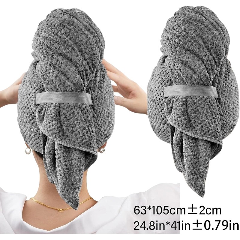 Toalla de microfibra para el cabello, turbante superabsorbente para secado