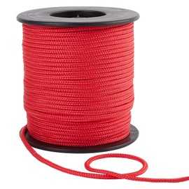 PandaHall 3mm 54yard Red Nylon Cord, Braided Lift Shade Cord Blinds String Wind Chime Cord Replacement for Rvs, Windows, Shades, and Rollers for Chinese Knotting, 50m