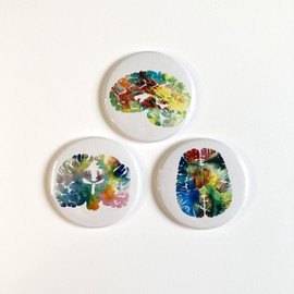 Neuroscience Fridge Magnets - Set of Three 2.25" Brain Art Refrigerator Magnets - Medical Student Gift - Nurse Gift and Stocking Stuffers by J. Sayuri