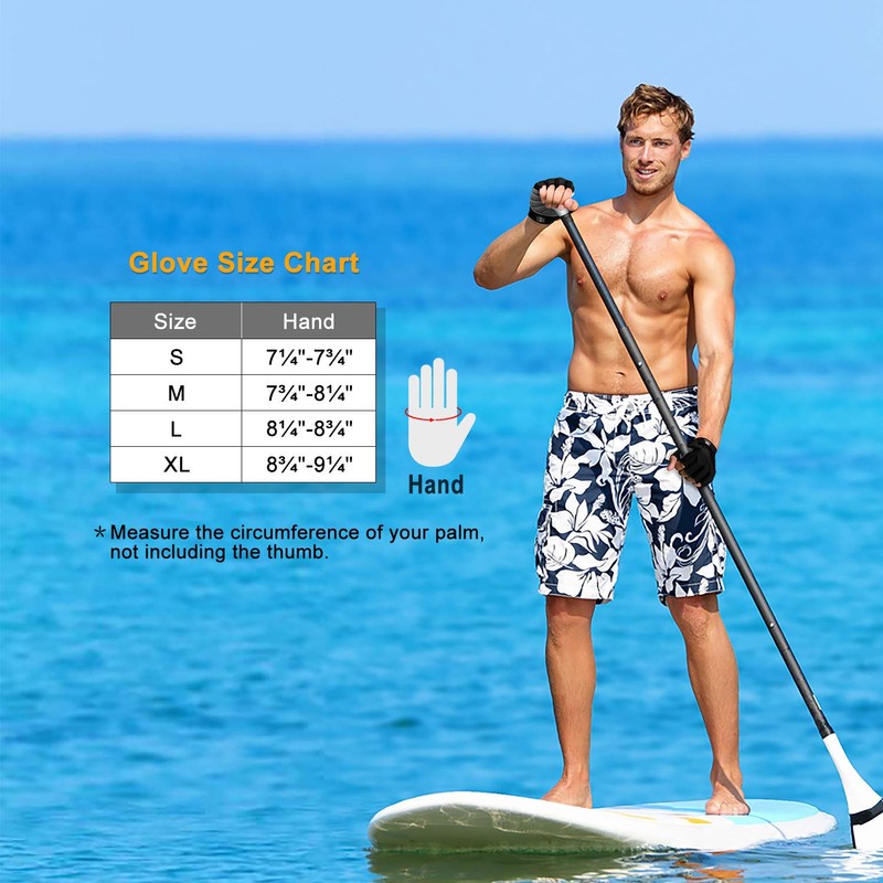 FitsT4 Sports 3/4 Finger Gloves for Sailing Kayaking Adjustable Wrist