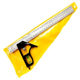 S.fields.inc Right Angle Ruler, 11.8 inches (300 mm) with Level, Stainless Steel, Angle Ruler, Scoya Tool, Injury Gauge