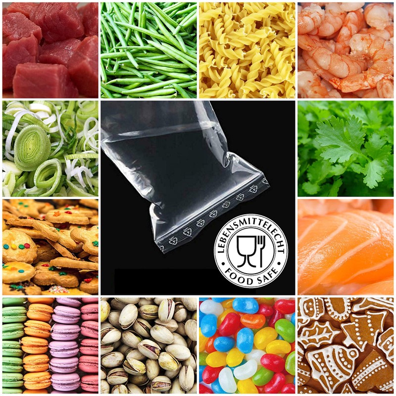 Ziplock Bags 16 x 22 cm Pack of 100 Reusable