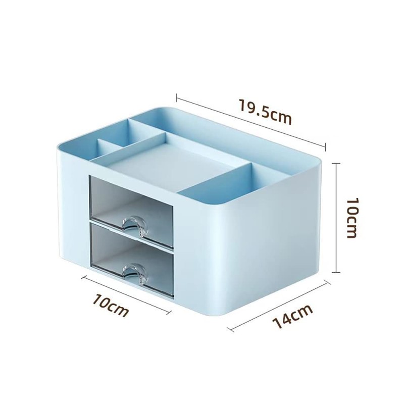 Wlevzzor Creative & Simple Desk Organiser, 7 Grids, Plastic Table