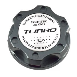Unbranded Gunmetal Engine Oil Cap Filler Billet Silver Turbo Emblem For Toyota Scion Lexus