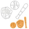 Set of 3 Soft Ball Cookie Cutters (Shapes: Softball Bat,