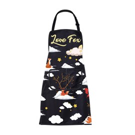 BNQL Fox Apron with Pockets Fox Gifts Fox Lovers Gift Cute Fox Apron Fox Animal Apron Fox Gardening Baking BBQ Chef Apron