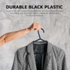 20-Pack Strong Plastic Adult Black Coat Hangers - Non-Slip, Space-Saving