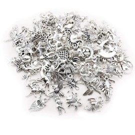 YoudiylaUK Wholesale Bulk Lots 200Pcs Tibetan Silver Charms Pendant Fitting for DIY Necklace Bracelet Earrings Jewellery Making Accessories WM332