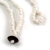 Avalaya Brown/Cream Coconut Shell Round Pendant with White Glass Bead