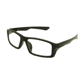 ColorViper Sports basic square reader Unisex spring hinge Reading Glasses 55mm-17mm-132mm (shiny black, 1.25)