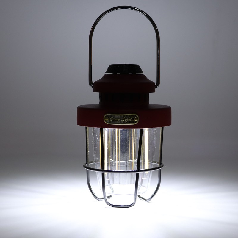Retro LED Camping Lantern Portable Multifunctional Rechargeable Tent Light for