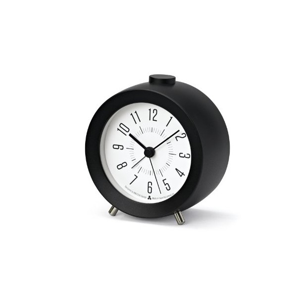 Lemnos Alarm Clock JIJI Alarm Black AWA13-04 BKw100xH107xD58mm