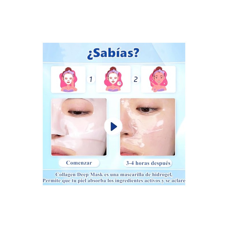 SINYI 4PCS Collagen Mask, Mascarilla Nocturna de Colágeno,Pore Minimizing Elasticity