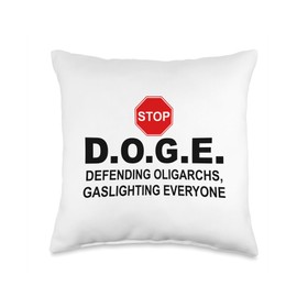 Stop Doge Sign,Anti Doge Protest Signs,D.O.G.E. No Bad Doge Throw Pillow