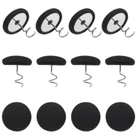 Mini Skater Small Upholstery Pins Linen Fabric Covered Button Twist Pins Classy Bed Skirt Pins for Slipcovers Headliners Fixed, Pack of 12 (Black)