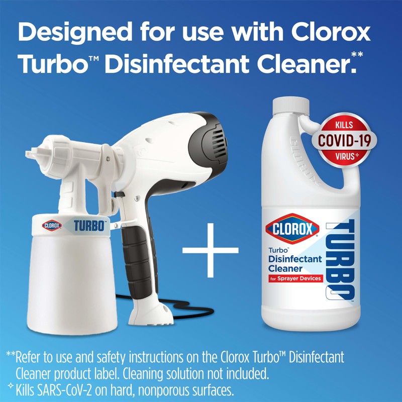 Turbo Disinfectant Cleaner for Sprayer Devices, Bleach-Free, Kills Cold and