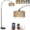 Heemab Modern Arc Floor Lamp with Remote for Comforting Lighting,