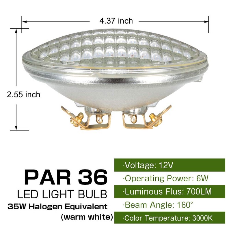 Haian Support PAR36 LED Landscape Bulb, 6W(50W Halogen Equivalent), 12V