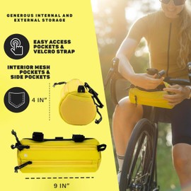 Lumiere & Co. Bike Handlebar Bag, Bike Bag, Bicycle Handlebar Bag, Bike Front Bag, Mountain Bike Storage, Bicycle Accessories, Handlebar Bags (Medium, yellow)
