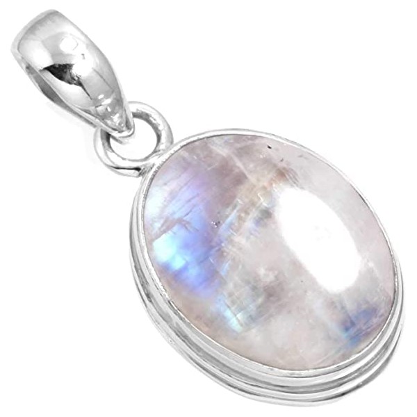 Saiish® Natural Rainbow Moonstone Pendant 20 (Approx) Carat Lab Certified