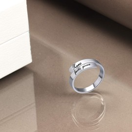 I Am A Warrior Rings 925 Sterling Silver Inspirational Ring Engraved Adjustable Motivational Gifts for Women Girls