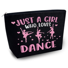 Yoxiumi Dancer Gifts for Women Recital Gifts for Dancers Ballet Teacher Gift Dance Bag Dance Makeup Bag for Competition Must Haves Toiletry Zipper Pouch Ballerina Travel Toiletry Pouch for Women