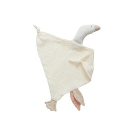 FOMUNI Baby Muslin Lovey Knit Newborn Babies Security Blankets Goose Lovie Cuddly Comforter Safe Loveys for Infant Boy Girl, White