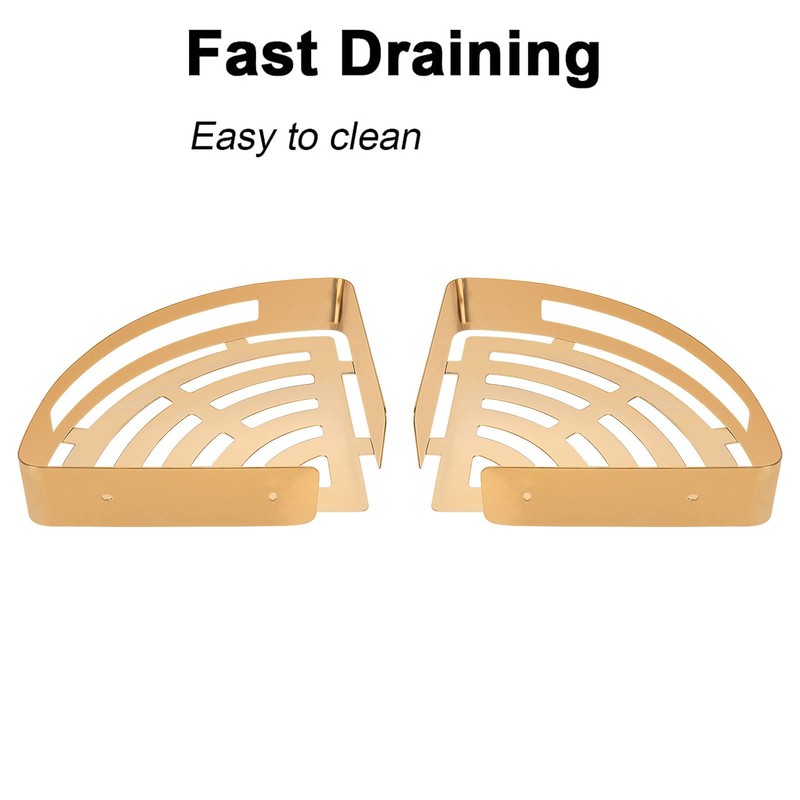 NearMoon Bathroom Corner Shelf Shower Caddy 2 Pack, No Drill,