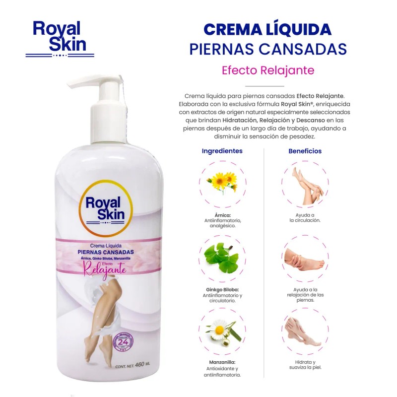 Crema Para Piernas Cansadas Efecto Relajante | Royal Skin