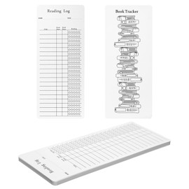 12pcs 2024 Reading List Bookmark, Coloring Book Tracker & Rating Reading Log Funny Reading List Page Marker Blank Library Cards Creative Book Accessories for Book Lovers Students Teachers