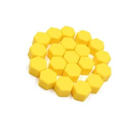 Motoforti 20pcs 19mm Rubber Car Wheel Tire Nut Screw Lug Dust Cover Caps Hub Protector Yellow Long-lasting