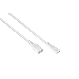 Kabelmeister Euro Extension Plug C8 to Socket C7 / Euro 8, White, 1 m