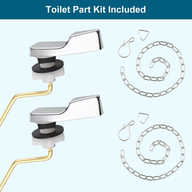 Hygie Rinse 2PACK Universal Metal Toilet Handle Replacement Kit -