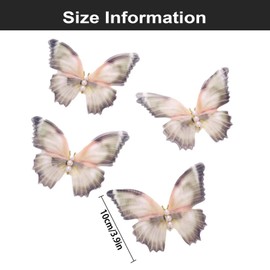 4 Pcs Butterfly Hair Clips, Mini Butterfly Glitter Barrette, Butterfly Hair Accessories,Girl Hair Clips Butterfly, for Girls Women Wedding Party Bride