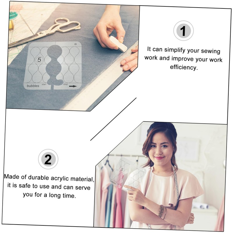 SEWACC 1pc Transparent Acrylic Ruler for Sewing and Craft Projects
