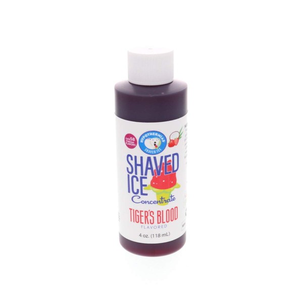 Tigers Blood Shaved Ice and Snow Cone Flavor Concentrate 4 Fl Ounce Size