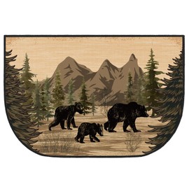 Demissle Fireplace Hearth Rug Fireplace Mats Cabin Southwestern Fireproof Fire Resistant Rug for Wood Stove Floor for Kitchen Indoor Outdoor(Watercolor Bear,24 x 36 Inch)