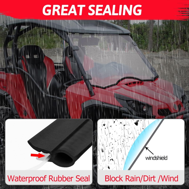 StarknightMT 2011-2020 Commander Full Windshield, UTV Front Windshield Compatible with