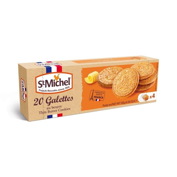 St Michel Classic Galettes, Thin Butter Cookies, French Biscuits, 130g